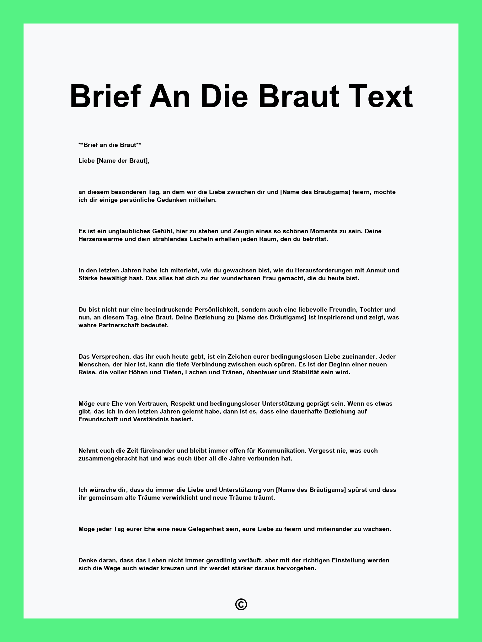 Brief An Die Braut Text