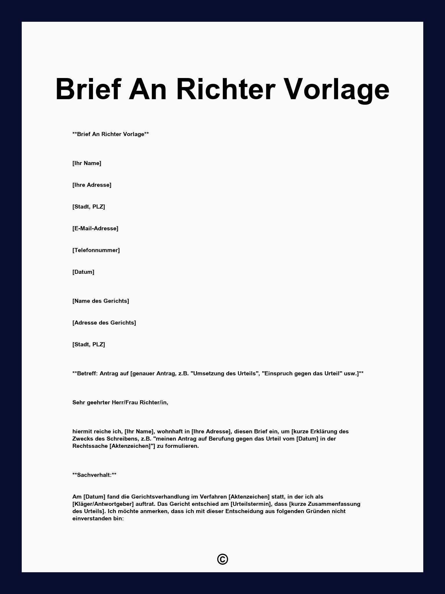 Brief An Richter Vorlage