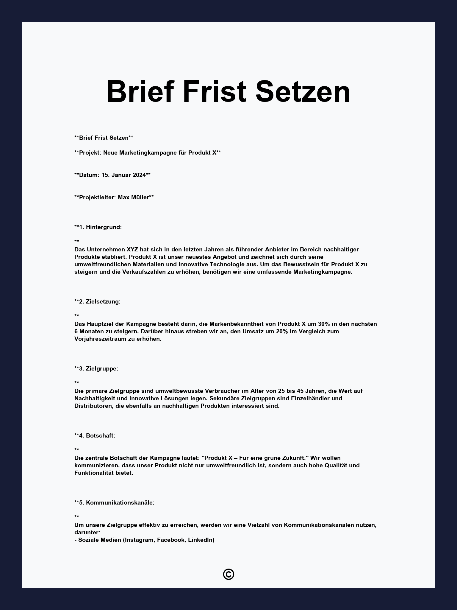 Brief Frist Setzen