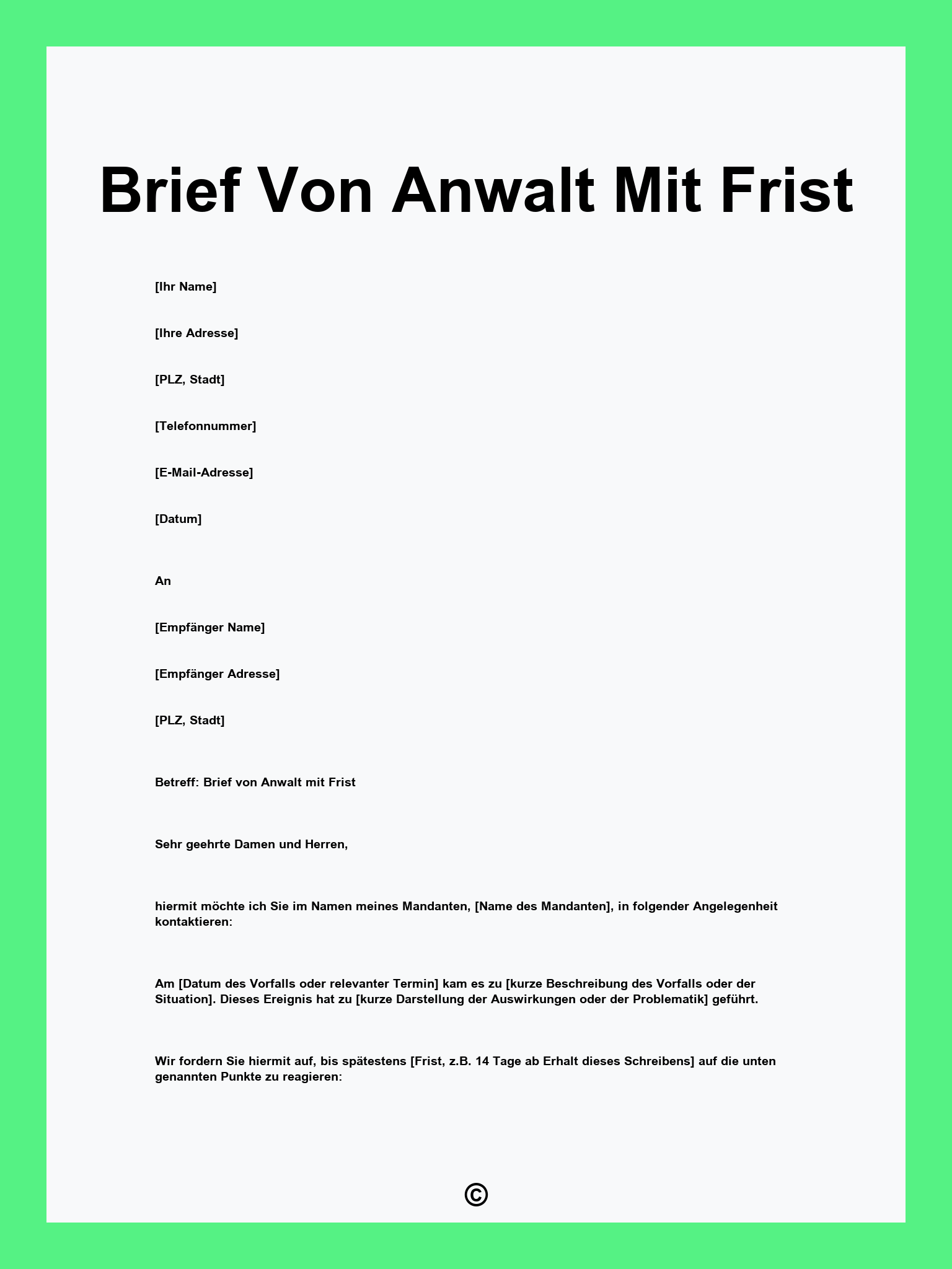 Brief Von Anwalt Mit Frist