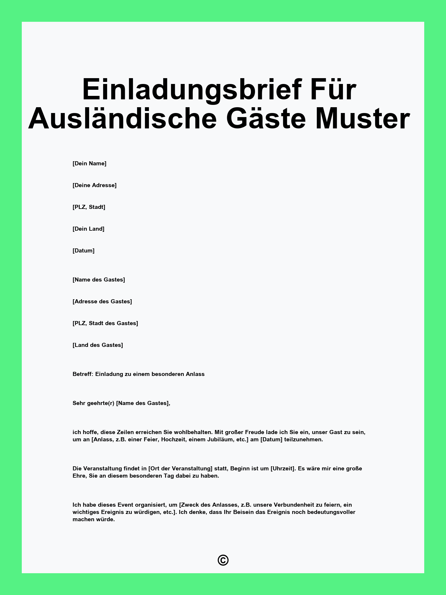 Einladungsbrief Für Ausländische Gäste Muster