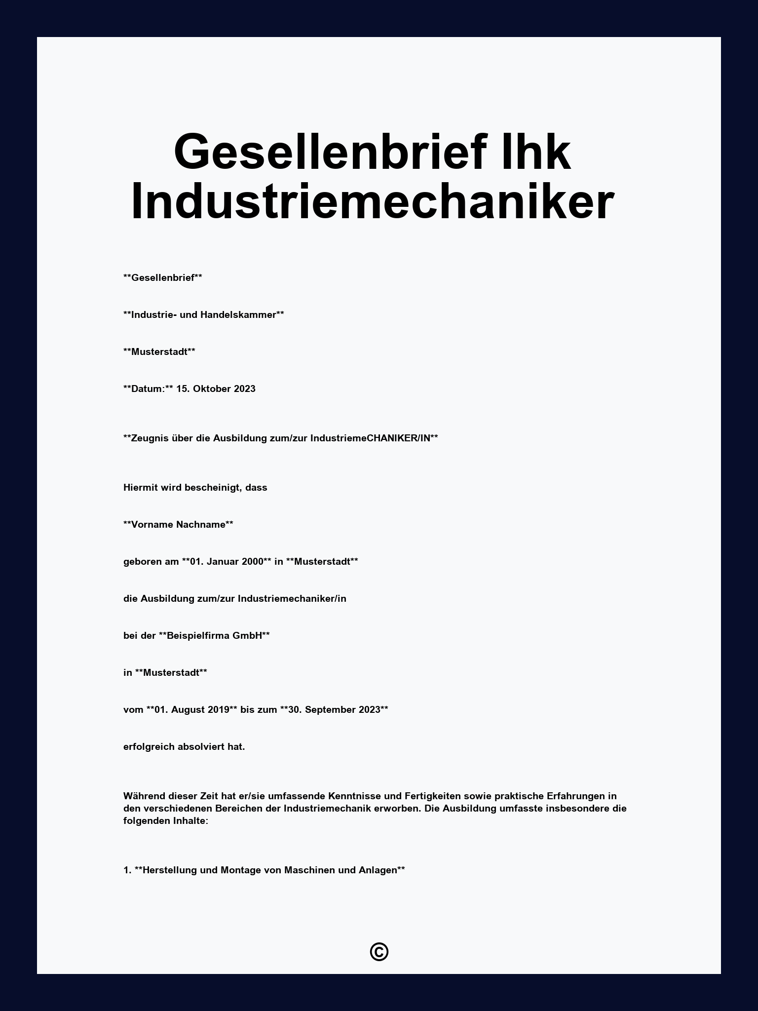 Gesellenbrief Ihk Industriemechaniker