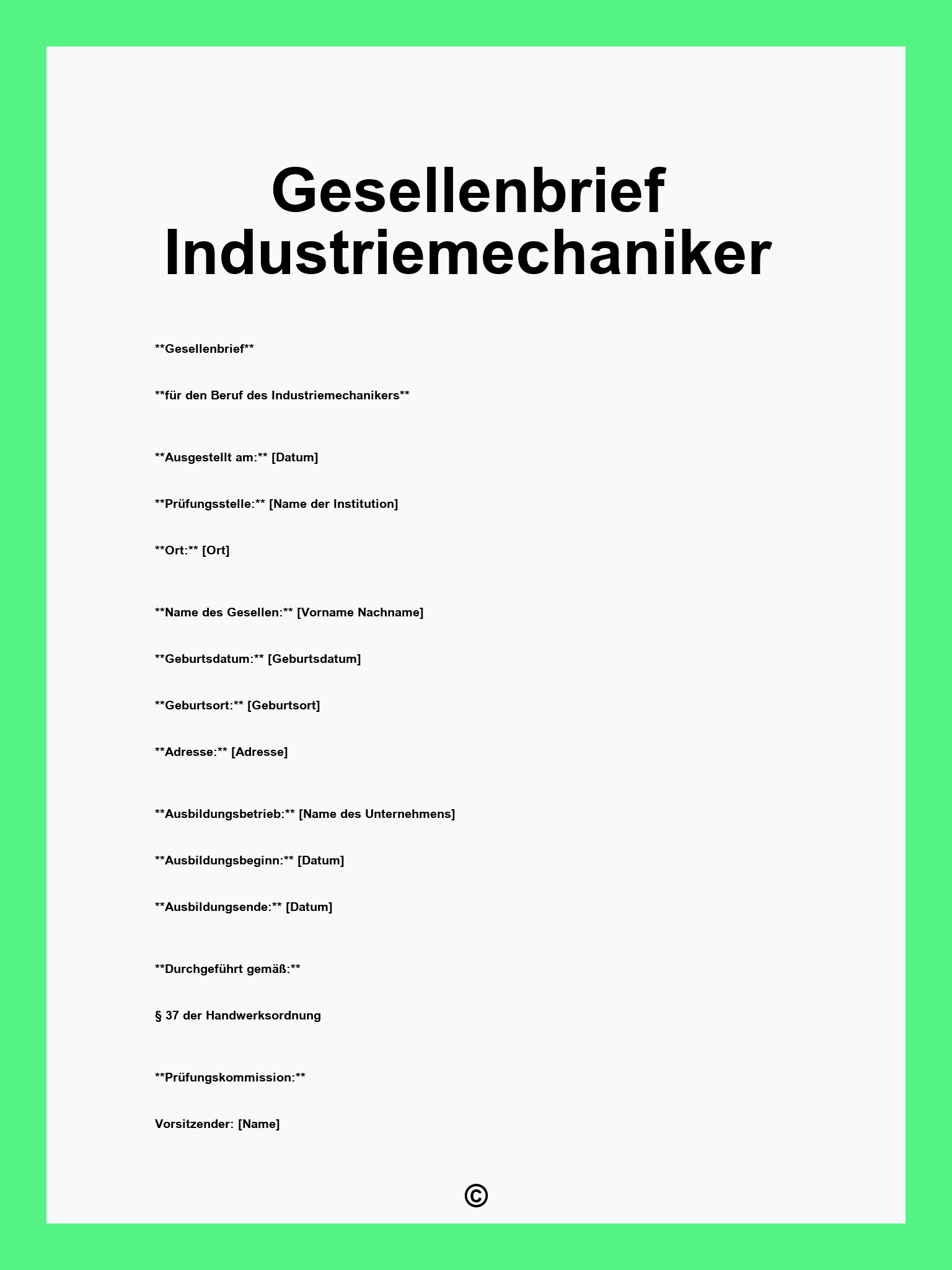 Gesellenbrief Industriemechaniker
