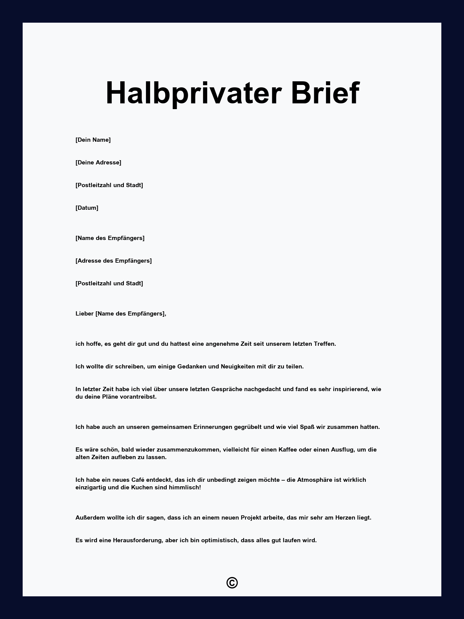 Halbprivater Brief