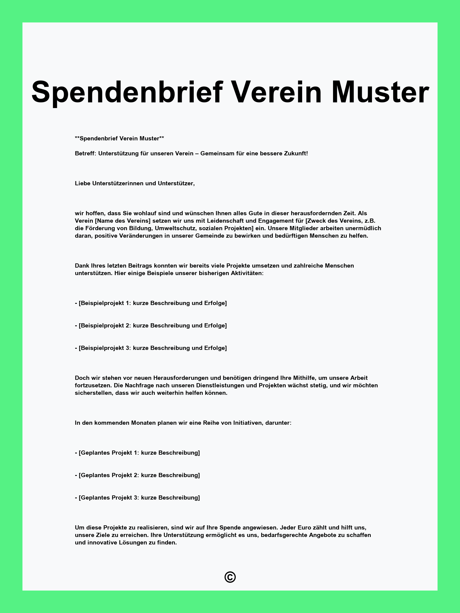Spendenbrief Verein Muster